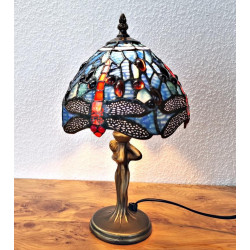 Tiffany Tischleuchte blau im Tiffany Stil Dragonfly m15