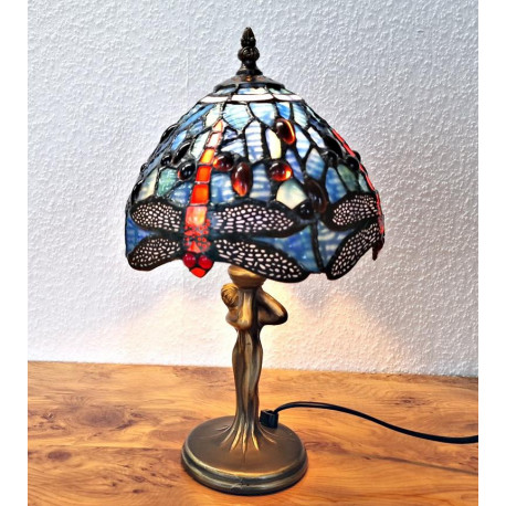 Tiffany Tischleuchte blau im Tiffany Stil Dragonfly m15