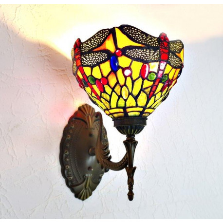 Tiffany Wandleuchte 20 cm im Tiffany Stil Wandlampe Dragonfly w82