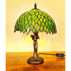Tiffany Tischlampe Tischleuchte 30 cm grün im Tiffany Stil a216