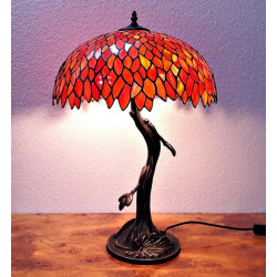 Tiffany Tischleuchte orange im Tiffany Stil Tischlampe m101