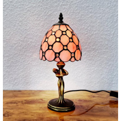 Tiffany Tischleuchte im Tiffany Stil Rosa m97