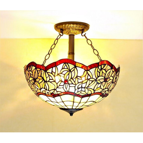 Tiffany Deckenleuchte 40 cm im Tiffany Stil Blumen DT276