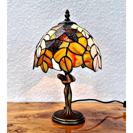 Tiffany Tischleuchte im Tiffany Stil Blätter m207