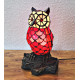Tiffany Tischleuchte EULE rot im Tiffany Stil m218