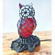 Tiffany Tischleuchte EULE rot im Tiffany Stil m218