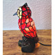 Tiffany Tischleuchte EULE rot im Tiffany Stil m218