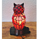 Tiffany Tischleuchte EULE rot im Tiffany Stil m218