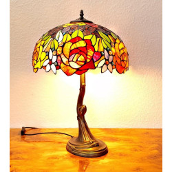 Tiffany Tischleuchte im Tiffany Stil Blumen Rosen m220