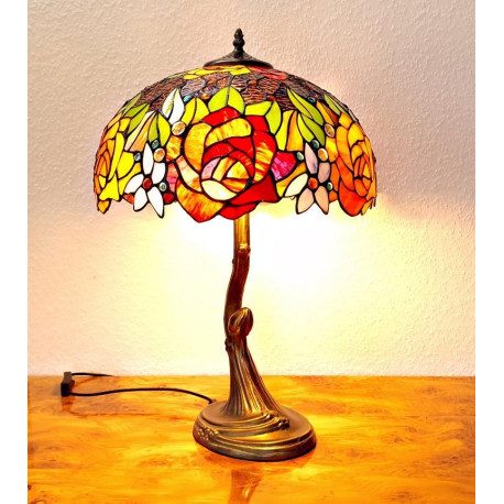 Tiffany Tischleuchte im Tiffany Stil Blumen Rosen m220