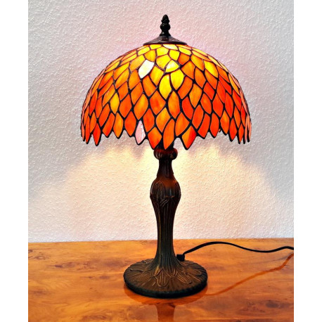 Tiffany Tischleuchte im Tiffany Stil orange m208