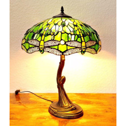 Tiffany Tischleuchte im Tiffany Stil Dragonfly grün M224
