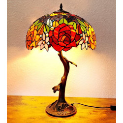 Tiffany Tischleuchte im Tiffany Stil Blumen Rosen m228