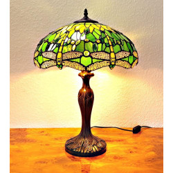 Tiffany Tischleuchte Dragonfly grün im Tiffany Stil m321