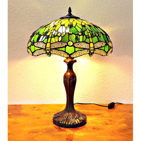 Tiffany Tischleuchte Dragonfly grün im Tiffany Stil m321