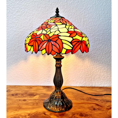 Tiffany Tischleuchte im Tiffany Stil rot gelb m25