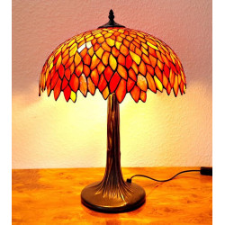 Tiffany Tischleuchte orange im Tiffany Stil Tischlampe m322