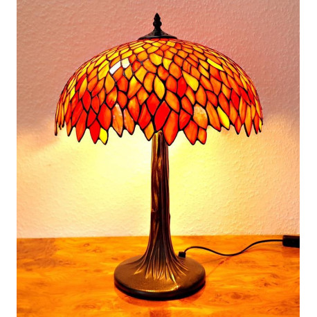 Tiffany Tischleuchte orange im Tiffany Stil Tischlampe m322