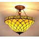 Tiffany Deckenleuchte im Tiffany Stil Deckenlampe gelb D204