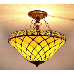 Tiffany Deckenleuchte im Tiffany Stil Deckenlampe gelb D204