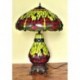 Tiffany Tischleuchte m. beleuchtetem Fuß im Tiffany Stil  Dragonfly T112