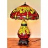 Tiffany Tischleuchte m. beleuchtetem Fuß im Tiffany Stil  Dragonfly T112