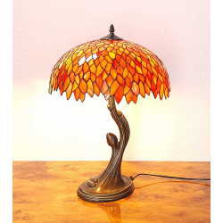 Tiffany Tischleuchte orange im Tiffany Stil M325