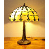 Tischleuchte im Tiffany Stil beige grün M332