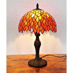 Tiffany Tischleuchte orange im Tiffany Stil m208