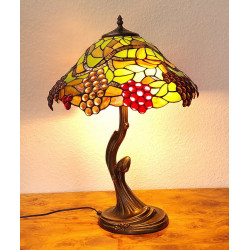 Tiffany Tischleuchte im Tiffany Stil Weinreben m336