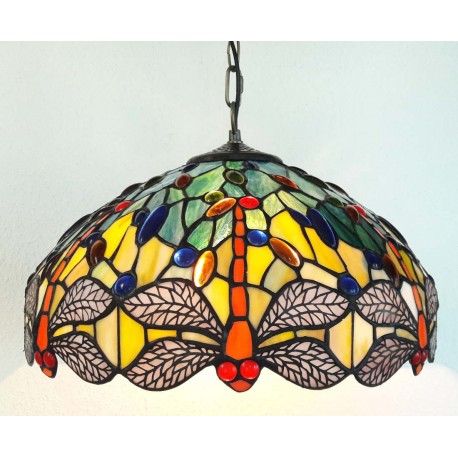 Tiffany Deckenleuchte Dragonfly im Tiffany Stil blau F309