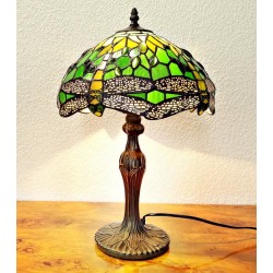 Tiffany Tischleuchte grün im Tiffany Dragonfly Stil A171